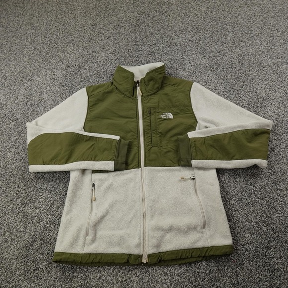 The North Face Jackets & Blazers - North Face Jacket Womens S White Green Denali Polartec Fleece Full Zip Coat Hike